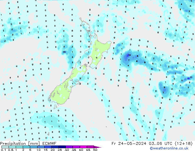 Precipitazione ECMWF ven 24.05.2024 06 UTC