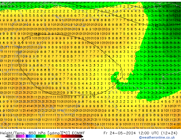 Z500/Rain (+SLP)/Z850 ECMWF pt. 24.05.2024 12 UTC