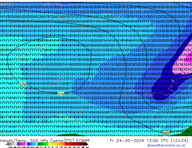 Z500/Rain (+SLP)/Z850 ECMWF pt. 24.05.2024 12 UTC