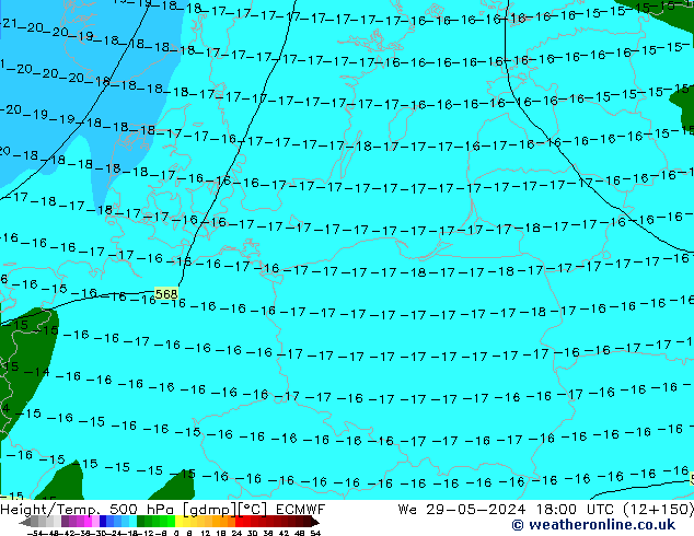 Z500/Rain (+SLP)/Z850 ECMWF ср 29.05.2024 18 UTC