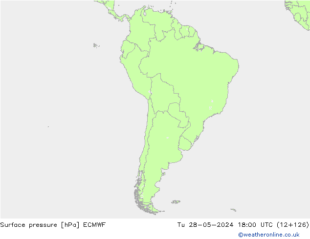 pressão do solo ECMWF Ter 28.05.2024 18 UTC