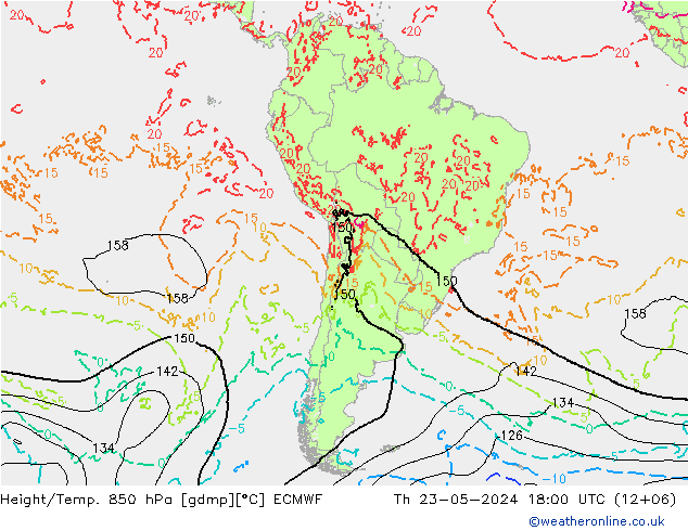 Z500/Rain (+SLP)/Z850 ECMWF Čt 23.05.2024 18 UTC
