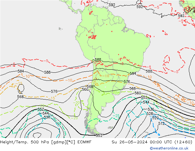 Z500/Regen(+SLP)/Z850 ECMWF zo 26.05.2024 00 UTC