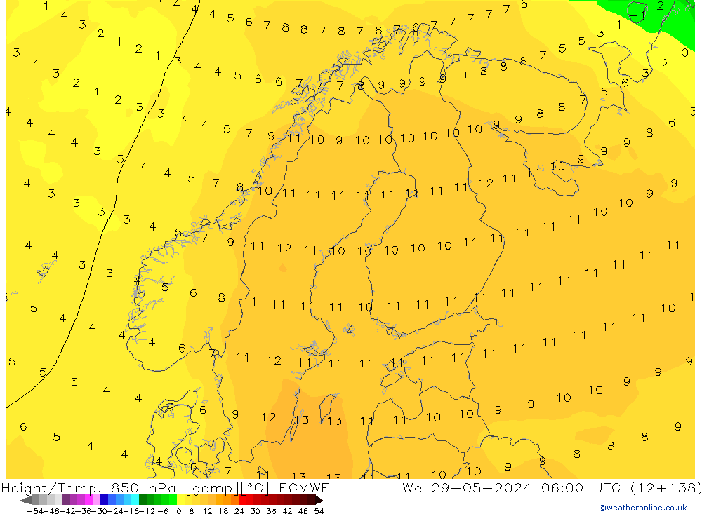 Z500/Rain (+SLP)/Z850 ECMWF We 29.05.2024 06 UTC