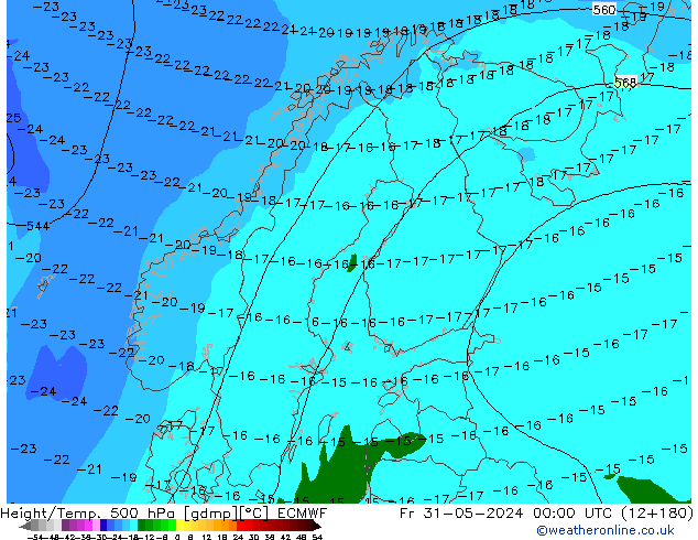 Z500/Rain (+SLP)/Z850 ECMWF пт 31.05.2024 00 UTC