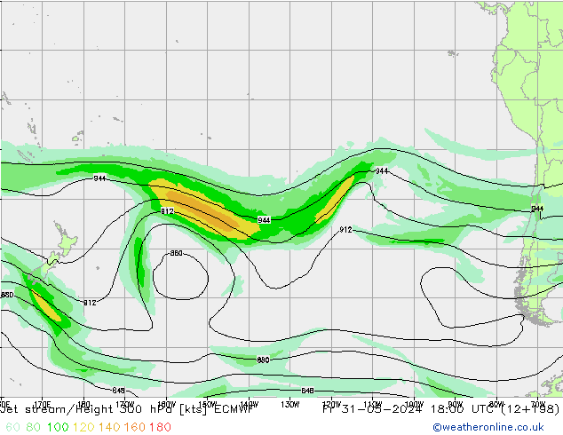 Jet stream ECMWF Sex 31.05.2024 18 UTC