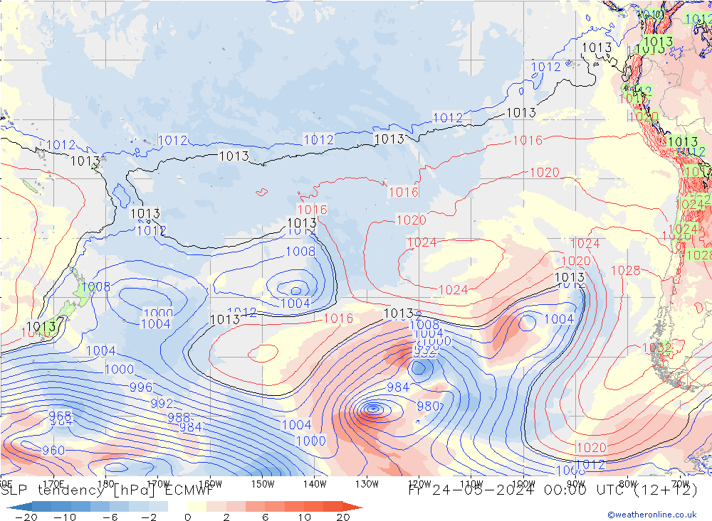 тенденция давления ECMWF пт 24.05.2024 00 UTC