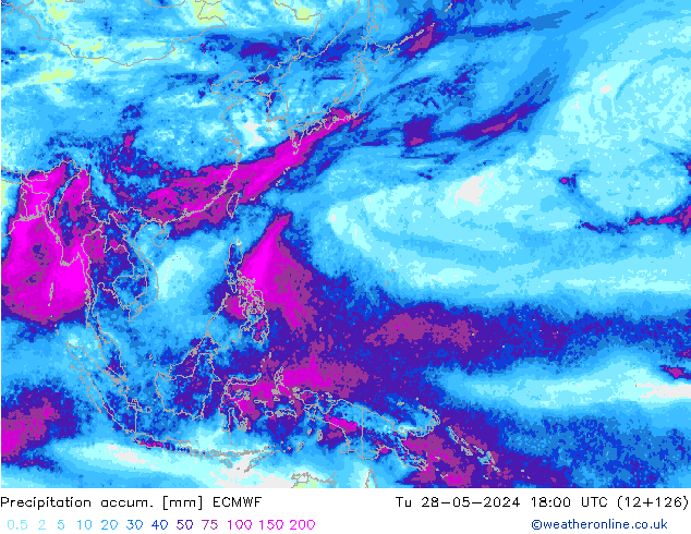 Toplam Yağış ECMWF Sa 28.05.2024 18 UTC