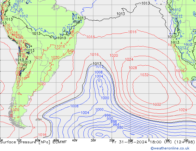 ciśnienie ECMWF pt. 31.05.2024 18 UTC