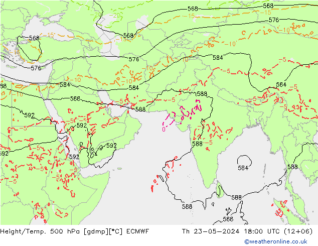 Z500/Rain (+SLP)/Z850 ECMWF Do 23.05.2024 18 UTC