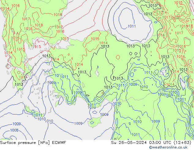 pression de l'air ECMWF dim 26.05.2024 03 UTC