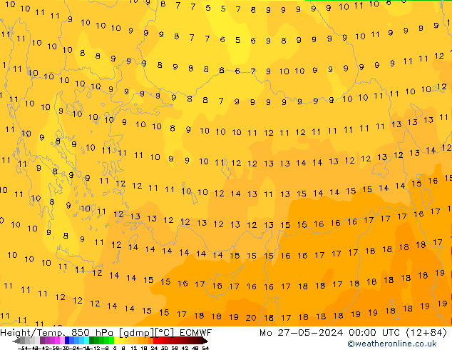 Z500/Rain (+SLP)/Z850 ECMWF Mo 27.05.2024 00 UTC