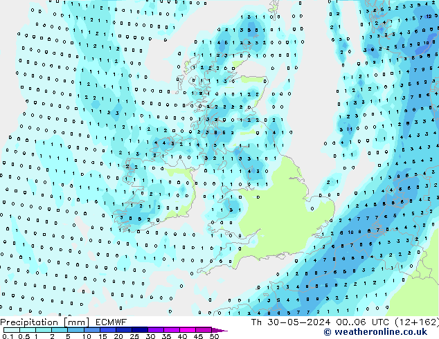 precipitação ECMWF Qui 30.05.2024 06 UTC