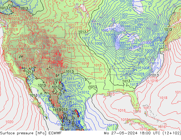 pression de l'air ECMWF lun 27.05.2024 18 UTC