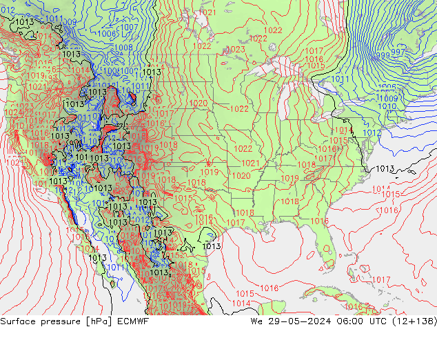 Surface pressure ECMWF We 29.05.2024 06 UTC