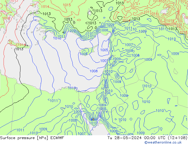 Luchtdruk (Grond) ECMWF di 28.05.2024 00 UTC