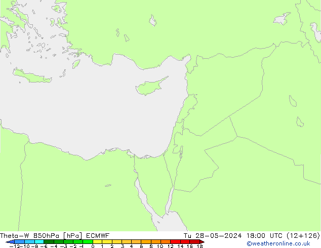 Theta-W 850hPa ECMWF Di 28.05.2024 18 UTC