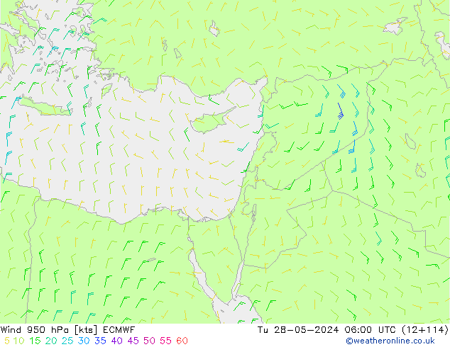 Wind 950 hPa ECMWF Tu 28.05.2024 06 UTC