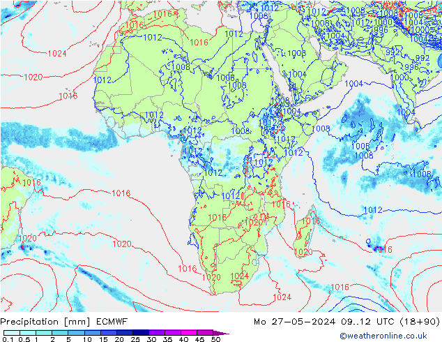 precipitação ECMWF Seg 27.05.2024 12 UTC