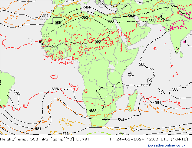 Z500/Rain (+SLP)/Z850 ECMWF vie 24.05.2024 12 UTC