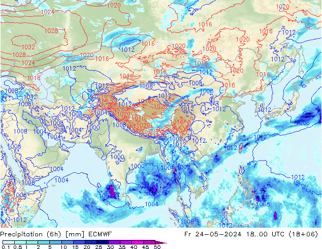 Z500/Rain (+SLP)/Z850 ECMWF Sex 24.05.2024 00 UTC