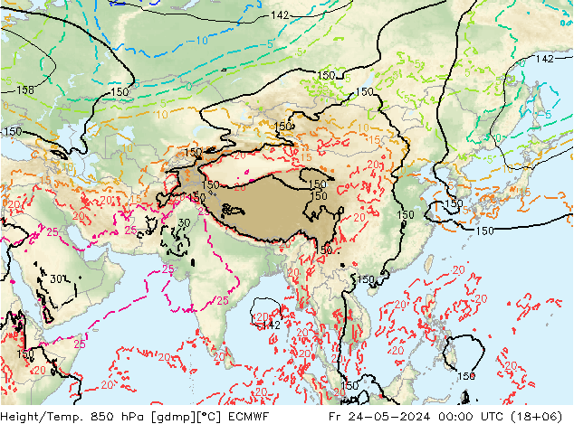 Z500/Rain (+SLP)/Z850 ECMWF Sex 24.05.2024 00 UTC