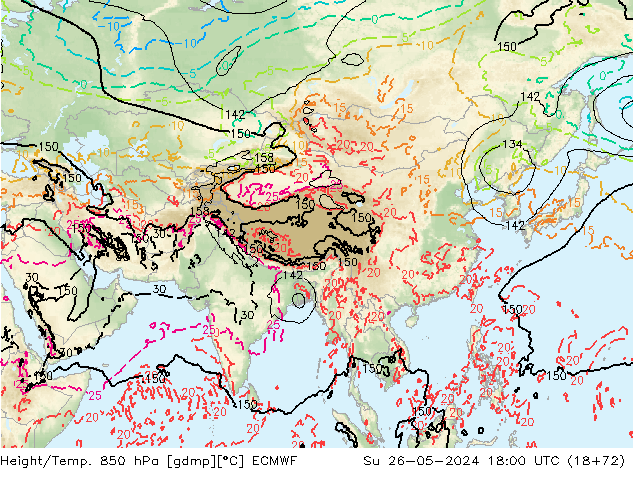 Z500/Regen(+SLP)/Z850 ECMWF zo 26.05.2024 18 UTC