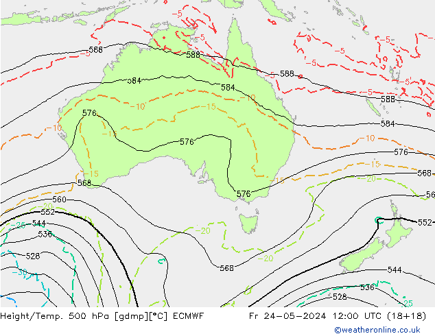 Z500/Rain (+SLP)/Z850 ECMWF  24.05.2024 12 UTC