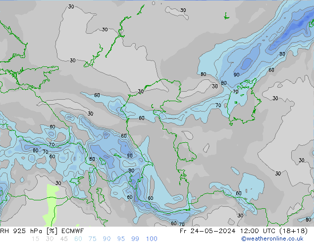 925 hPa Nispi Nem ECMWF Cu 24.05.2024 12 UTC