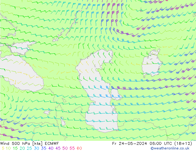 Wind 500 hPa ECMWF vr 24.05.2024 06 UTC