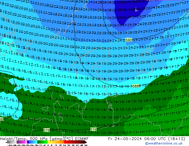 Z500/Rain (+SLP)/Z850 ECMWF Fr 24.05.2024 06 UTC