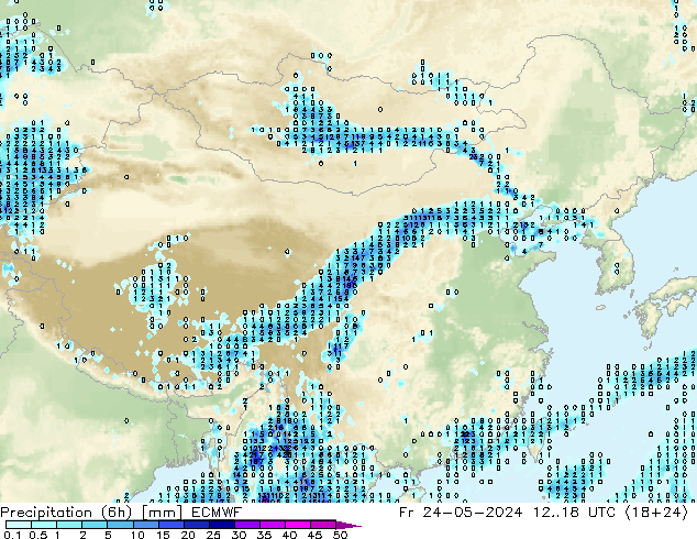 Z500/Rain (+SLP)/Z850 ECMWF 星期五 24.05.2024 18 UTC