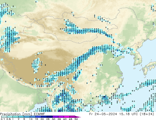 降水 ECMWF 星期五 24.05.2024 18 UTC