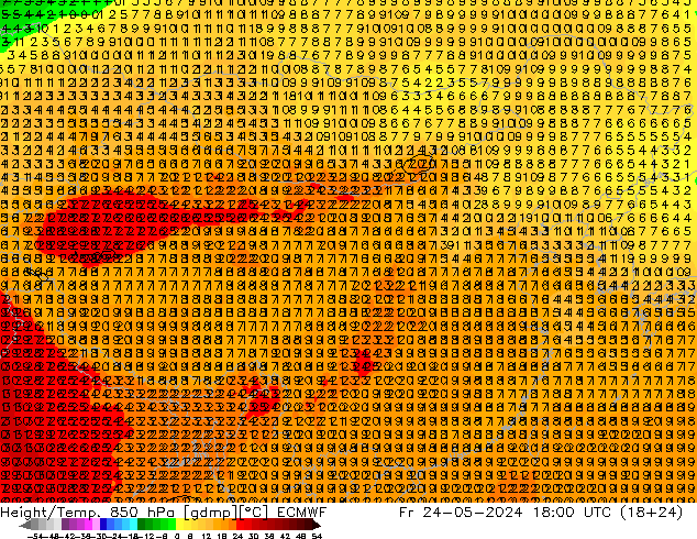 Z500/Rain (+SLP)/Z850 ECMWF 星期五 24.05.2024 18 UTC