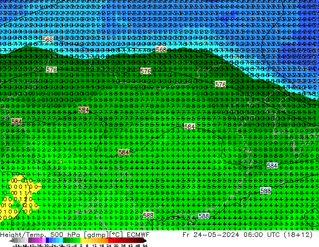 Z500/Rain (+SLP)/Z850 ECMWF 星期五 24.05.2024 06 UTC