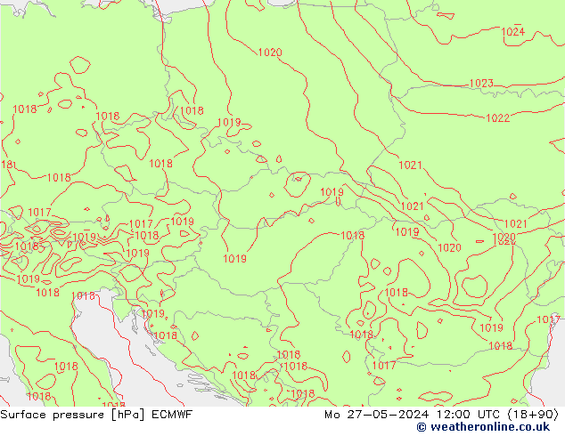 Surface pressure ECMWF Mo 27.05.2024 12 UTC