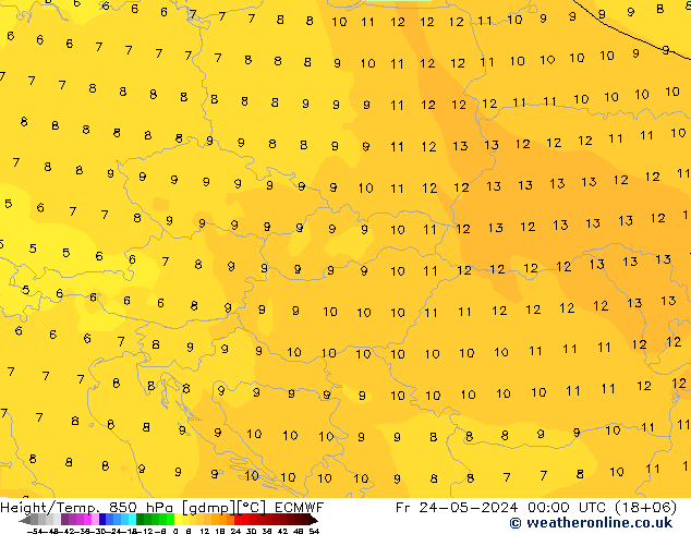 Z500/Rain (+SLP)/Z850 ECMWF Pá 24.05.2024 00 UTC