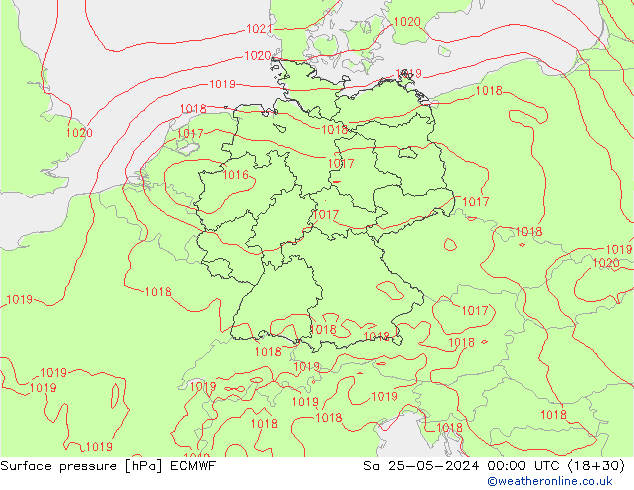 приземное давление ECMWF сб 25.05.2024 00 UTC