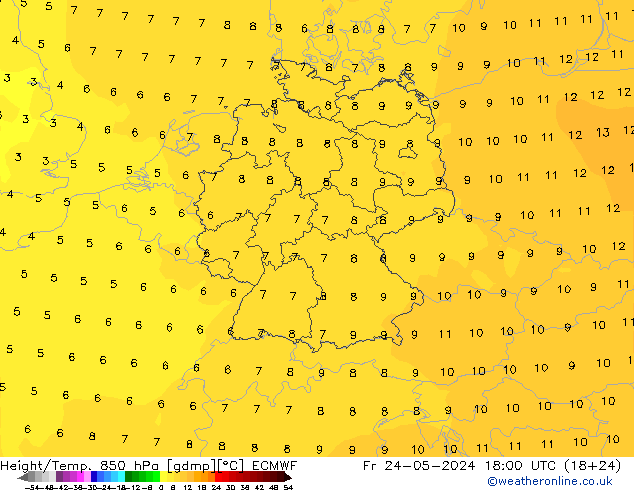 Z500/Rain (+SLP)/Z850 ECMWF ven 24.05.2024 18 UTC