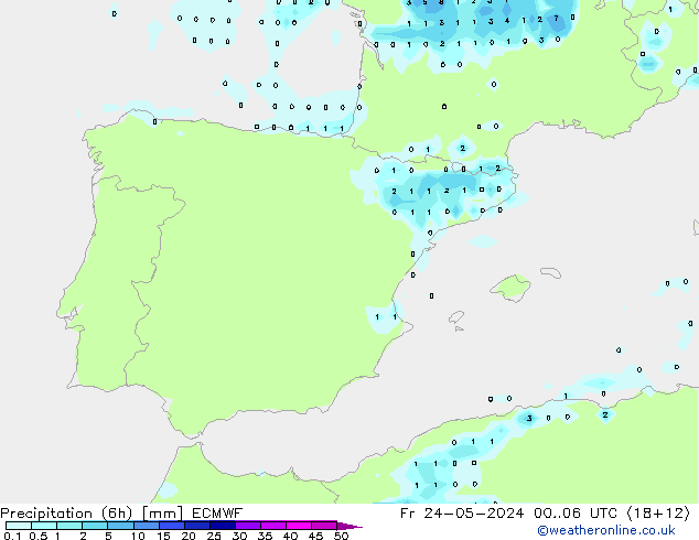 Z500/Rain (+SLP)/Z850 ECMWF пт 24.05.2024 06 UTC