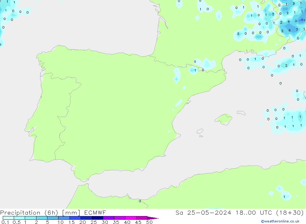 Z500/Rain (+SLP)/Z850 ECMWF sab 25.05.2024 00 UTC