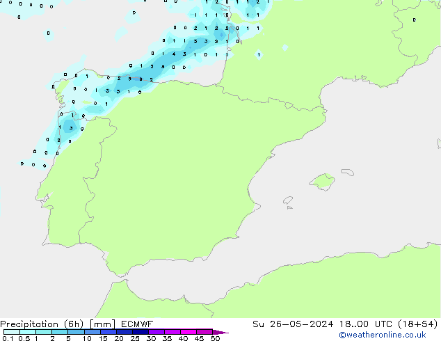 Z500/Rain (+SLP)/Z850 ECMWF Dom 26.05.2024 00 UTC