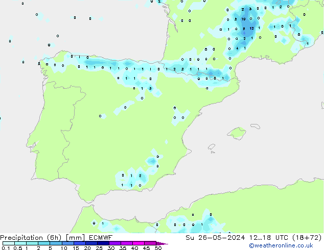 Z500/Rain (+SLP)/Z850 ECMWF nie. 26.05.2024 18 UTC