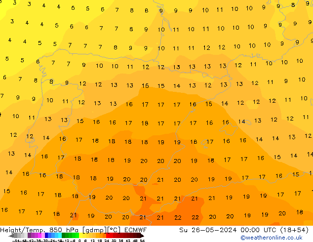 Z500/Rain (+SLP)/Z850 ECMWF Dom 26.05.2024 00 UTC