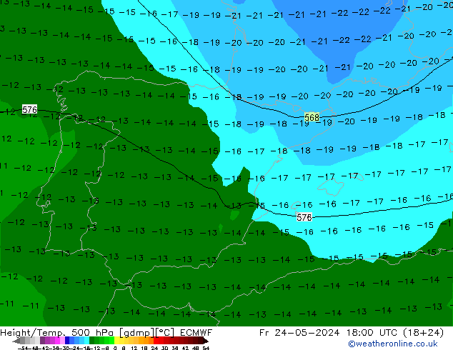 Z500/Rain (+SLP)/Z850 ECMWF Sex 24.05.2024 18 UTC