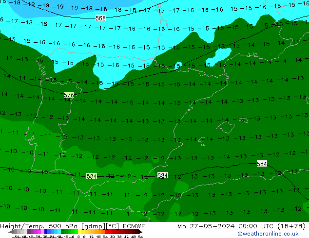 Z500/Rain (+SLP)/Z850 ECMWF  27.05.2024 00 UTC