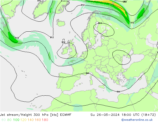 Straalstroom ECMWF zo 26.05.2024 18 UTC