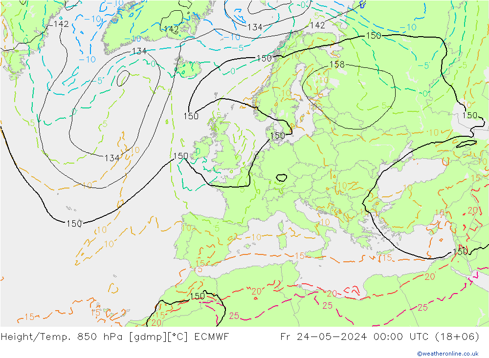 Z500/Rain (+SLP)/Z850 ECMWF Fr 24.05.2024 00 UTC