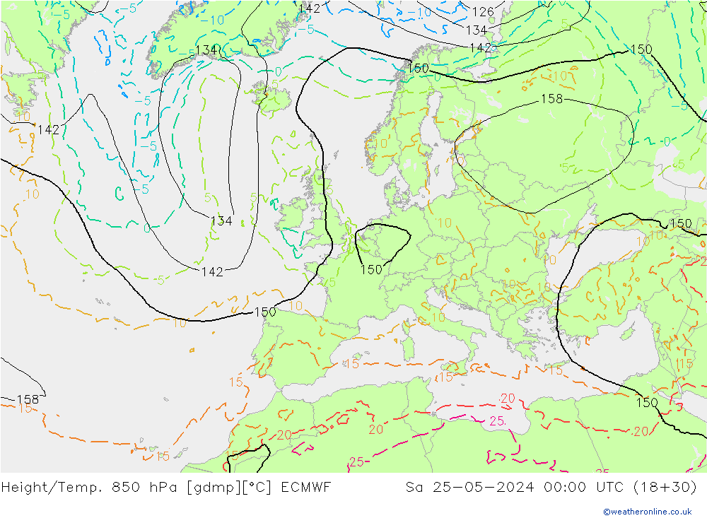 Z500/Regen(+SLP)/Z850 ECMWF za 25.05.2024 00 UTC