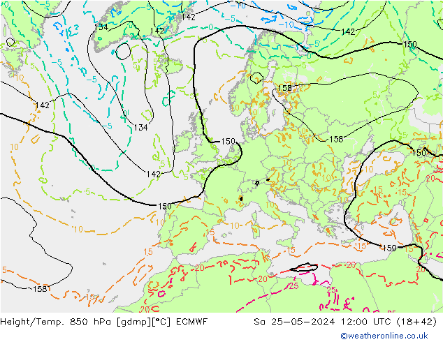 Z500/Regen(+SLP)/Z850 ECMWF za 25.05.2024 12 UTC